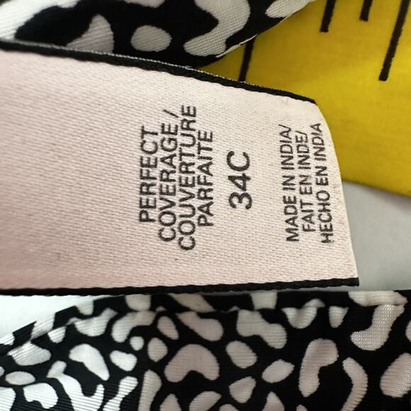 Victoria Secret Perfect Coverage Bra Womens 34C Black Animal Print Underwire - Picture 5 of 10